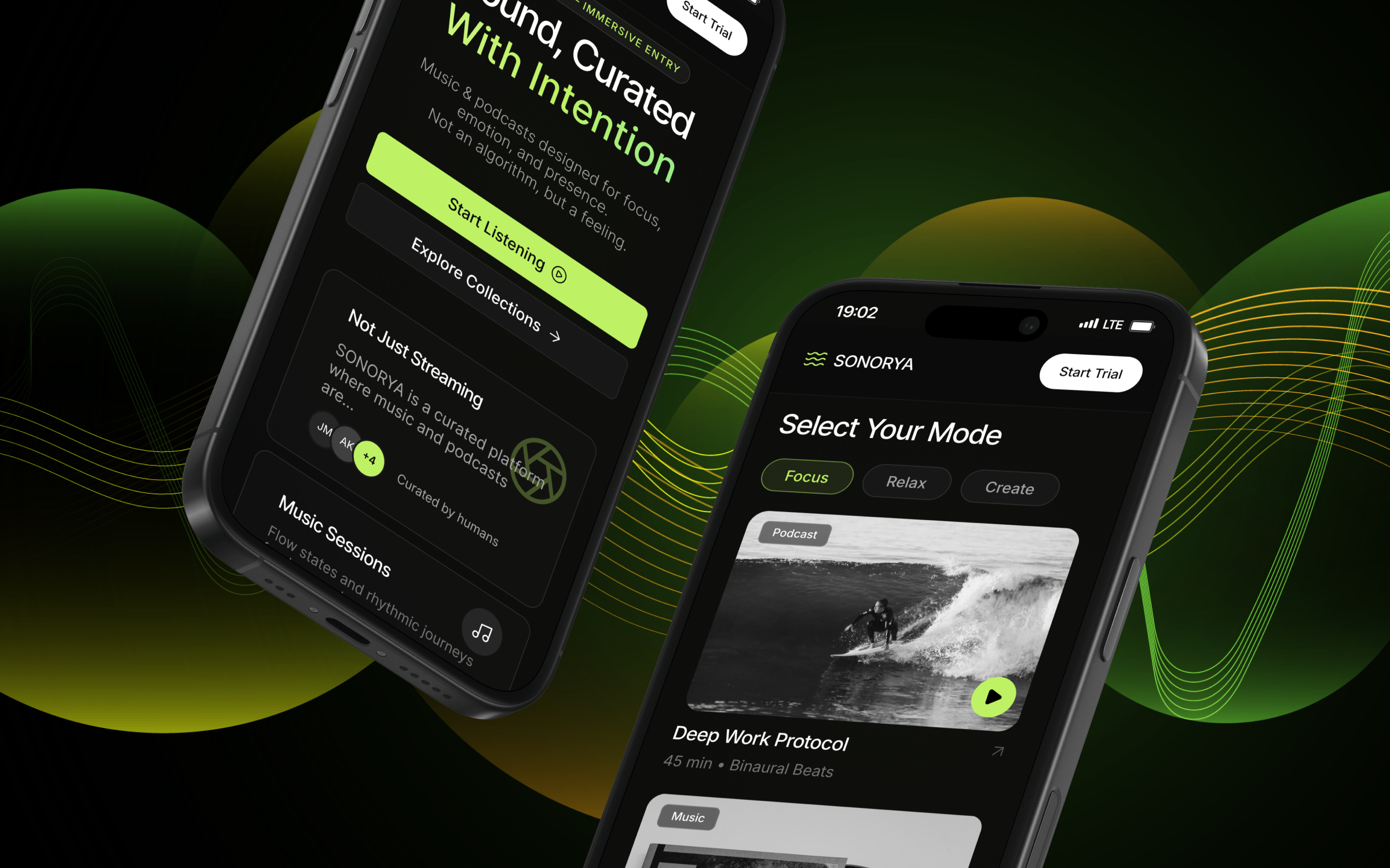 SONORYA — Editorial Music & Podcast Platform branding design interface music podcast ui uiux design ux