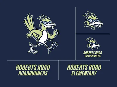 Roberts Road ES Roadrunners bird logo mascot roadrunner school sports