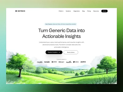 Transformative Data Analytics Landing Page Design ai hero ai landing page ai website analytics branding data design header hero section homepage landing landing page ui web web design website