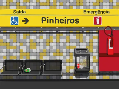 Linha Amarela - Pinheiros architecture design graphic design illustration são paulo urban design