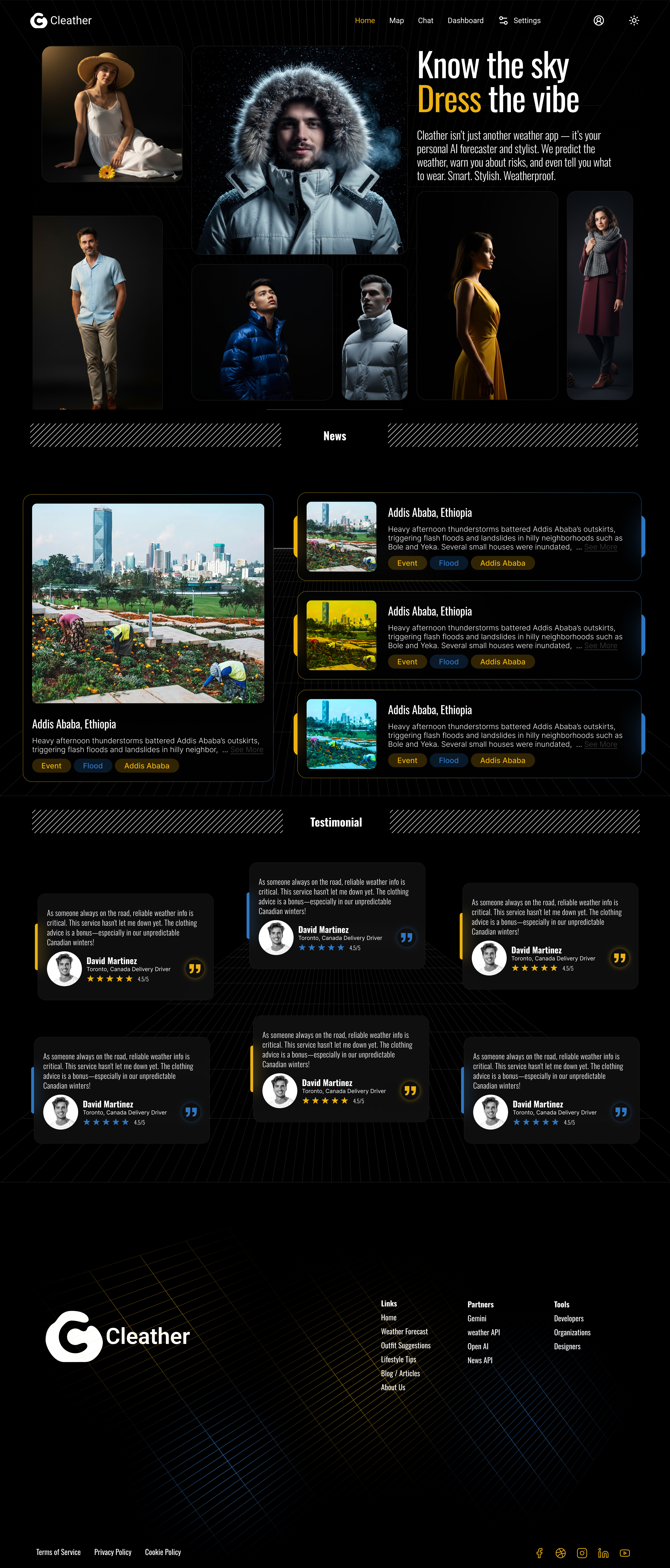 Cleather- Clothing weather app branding graphic design startup ui webdesign