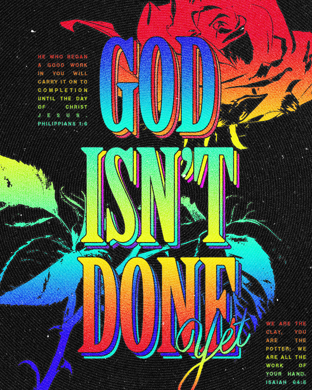 God isn't done yet | Christian Poster christian church editorial design god graphic design jesus poster sermon social media type design