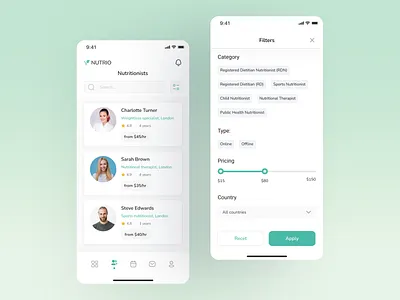 Nutrio — Nutrition & Wellness App app design application booking app educational content health health tracking healthcare app healthy lifestyle mobile app nutrition product design ui ui design ux ux design wellbeing wellness