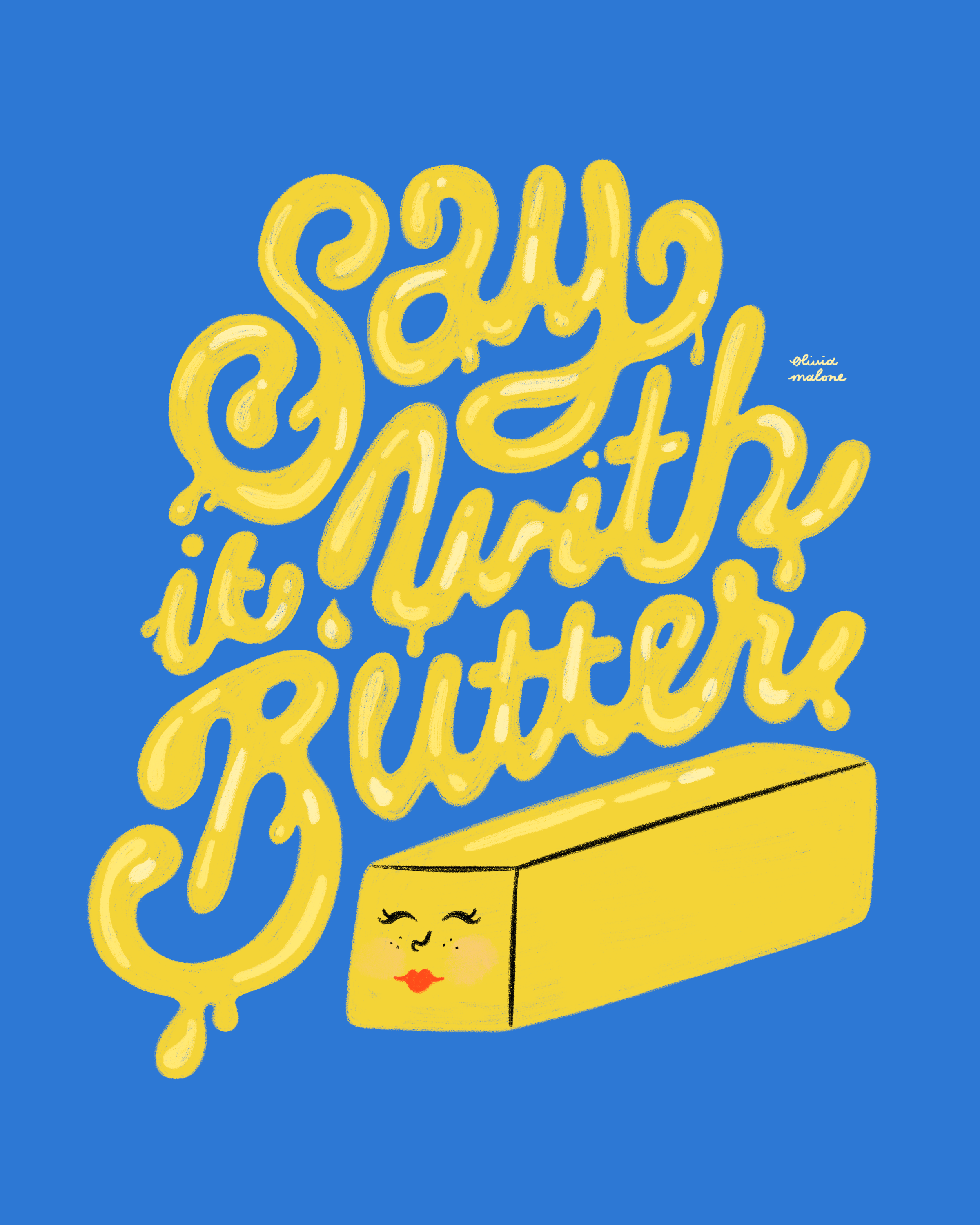 Butter butter food illustration hand drawn hand lettering illustration lettering procreate typography