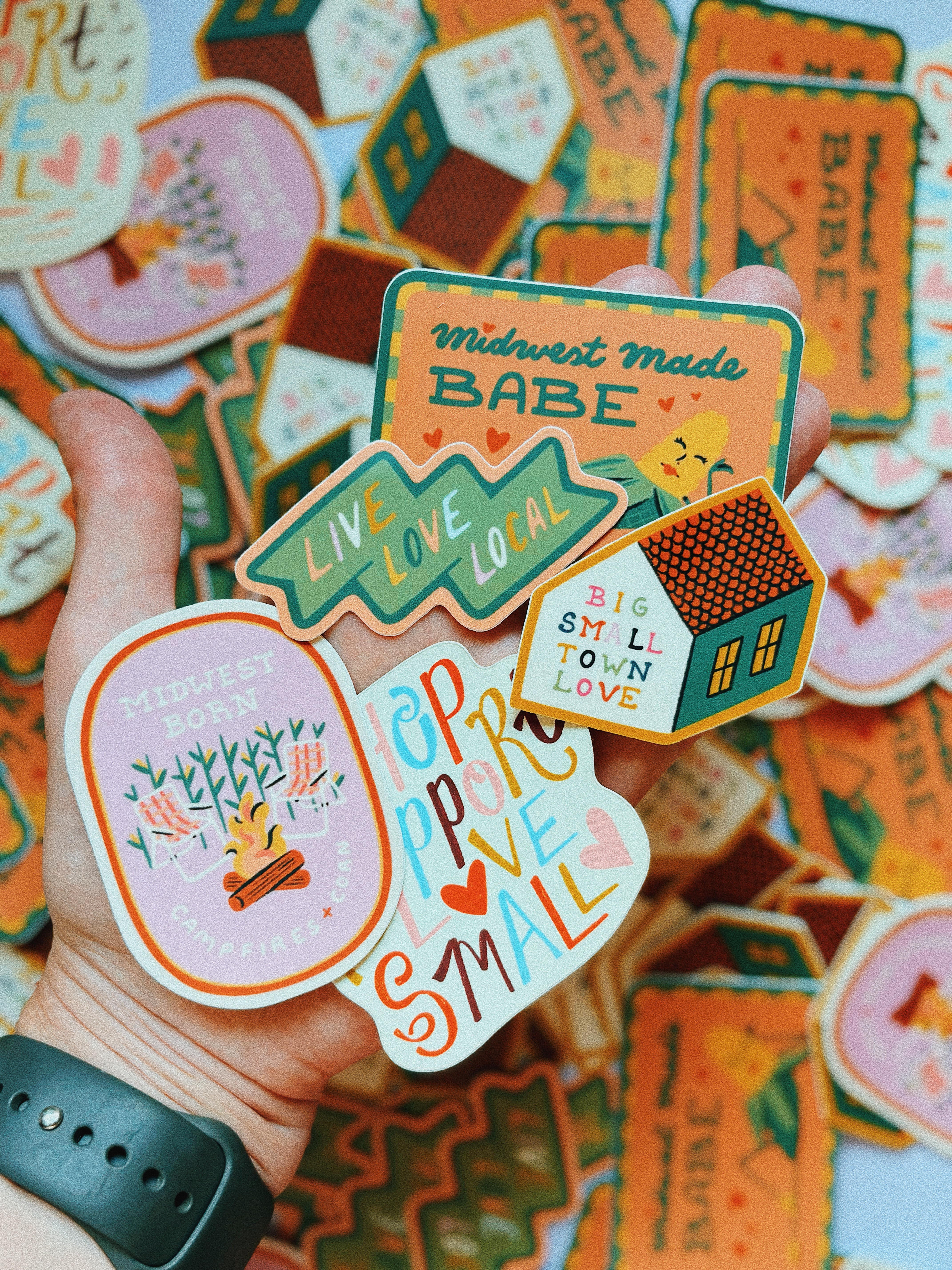 Midwest Stickers camp hand lettering home illustration lettering midwest sticker design stickers typography