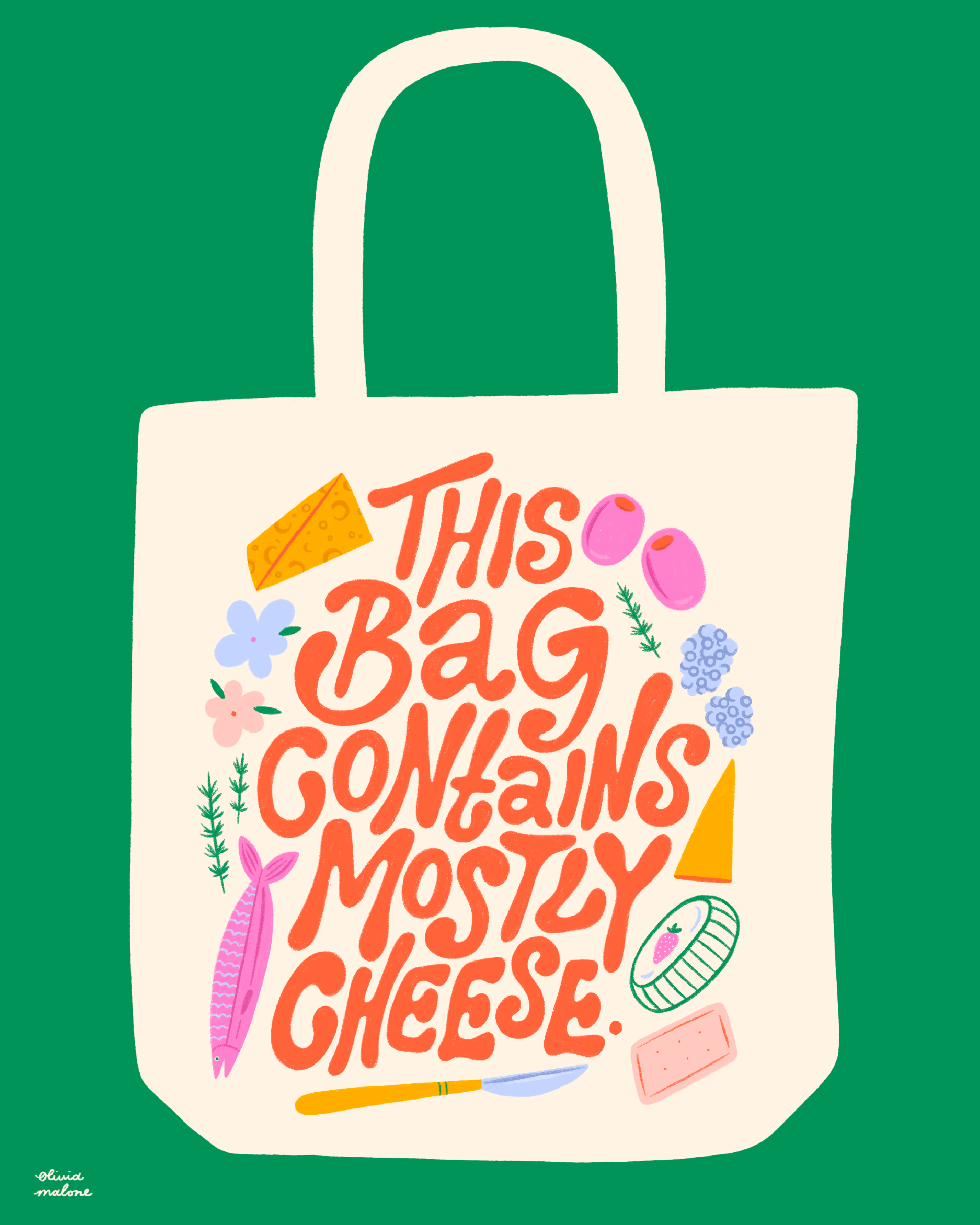 Cheese Tote cheese farmers market food illustration hand lettering illustration lettering tote bag type