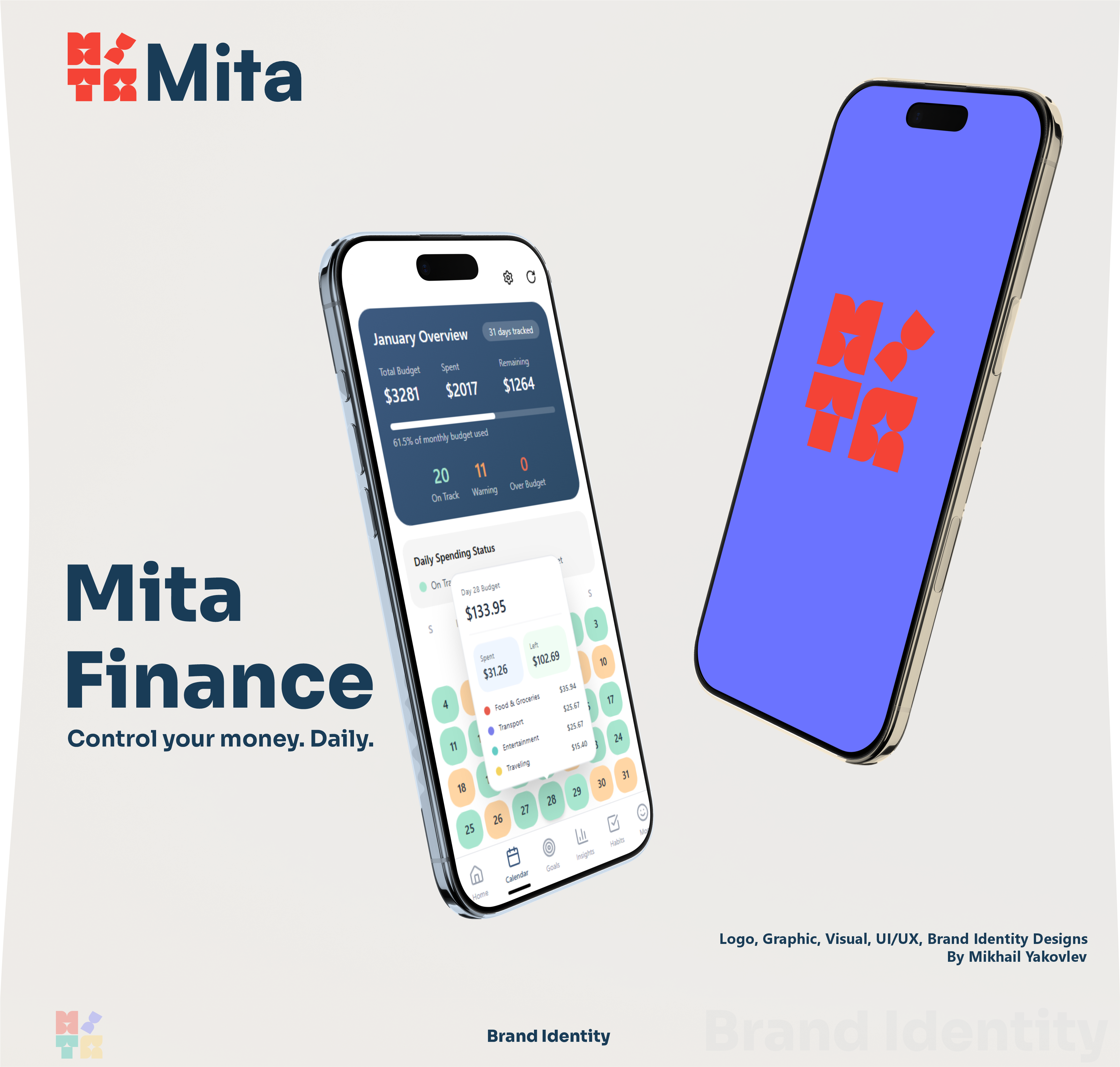 Full-cycle brand and product design for Mita Finance brand identity branding digital product finance app fintech graphic design logo mobile app product design ui design ux design visual design
