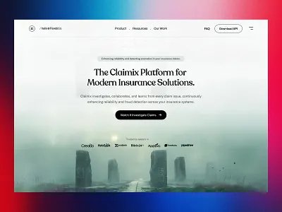 InsurTech SaaS Landing Page — Claims Analytics & Anomaly Detecti b2b saas design claims management ui enterprise saas fraud detection platform header homepage insurance analytics insurance software design insurtech saas landing page product design saas saas hero saas landing saas landing page ui ux design web web design website