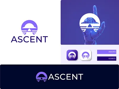 ASCENT — Futuristic AI & Technology Logo Design | Modern Minimal a mark ai logo app icon design brand identity designer branding digital brand logo futuristic brand identity gradient logo graphic design innovation brand logo logo designer logogrid modern logo modern minimalist logo negative space saas logo startup branding tech branding technology logo design