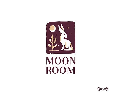 Moon Room Illustrated Logo Design block print branding clothing distressed graphic design identity illustration logo logo design luxury moon night print rabbit restaurant rustic signage spa typopgrahy vintage