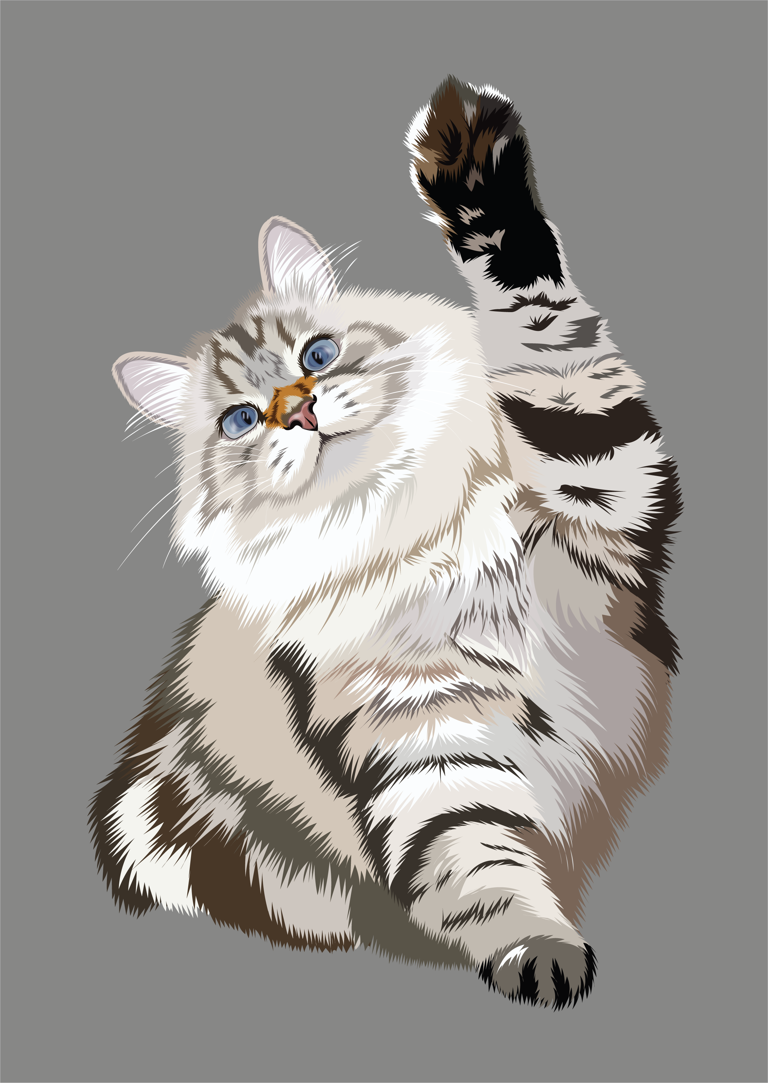 Seize the Moment animal art cat cats character cute design digitalillustration flatillustration fluffy illustration kitty minimal modernillustration pet petportrait playful vector vectorart