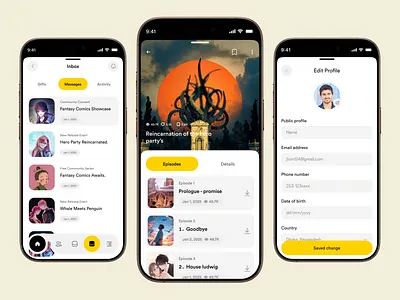Comic Mobile App UI/UX Design Concept app concept app design carton clean ui comic app comic book comic book app comic reader comic ui comics creative app digital comics ios manga design mobile app mobile ui modern app design reading app ui design ui inspiration