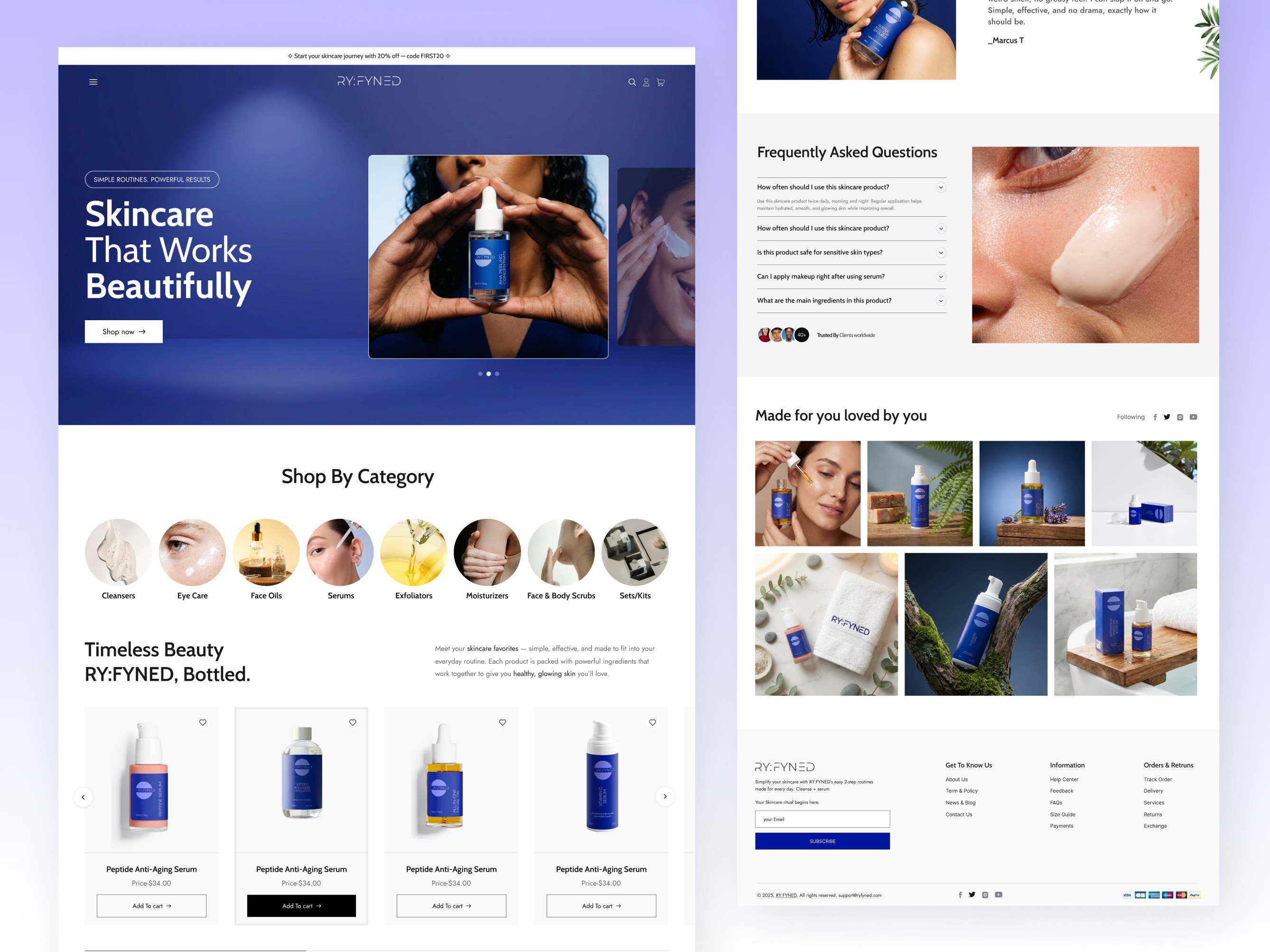 Example of Skincare Website Design