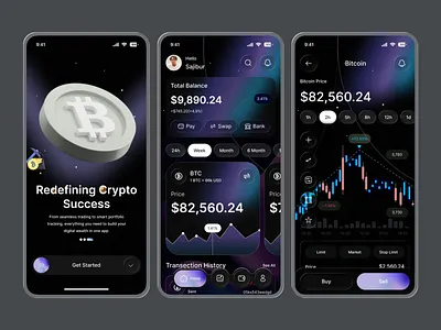 Crypto Trading Mobile App analytics ui app ui clean ui crypto app crypto dashboard design crypto wallet dark ui dashboard ui digital product dribbble shot figma design fintech app market screen mobile app design modern ui product design saas app trading app ui design ux design