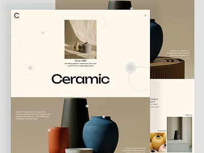Ceramic – Handcrafted Ceramics Landing Page branding ceramic clean design design e commerce handcrafted handmade landing page minimalist online shop online store product selling online ui uidesign uiux ux uxdesign web design website