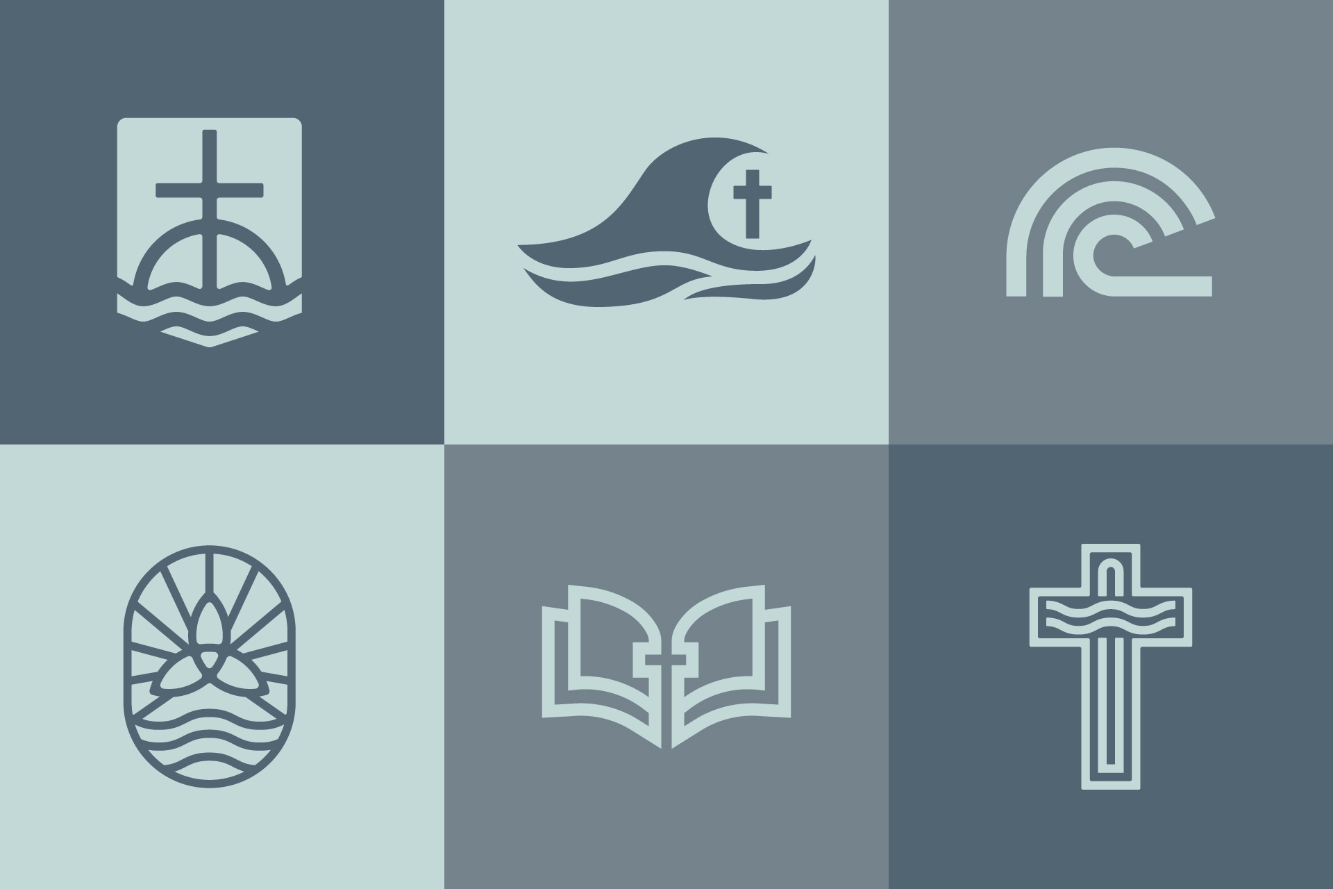 Church Logo Concepts branding church geometric graphic design illustration logo simple vector