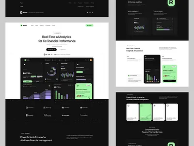 AI Powered Finance Landing Page ai ai finance artificial intelligence b2b banking finance finance landing page fintech investment landing page mobile banking modern design online banking saas startup ui uiux wealth wealth management web design