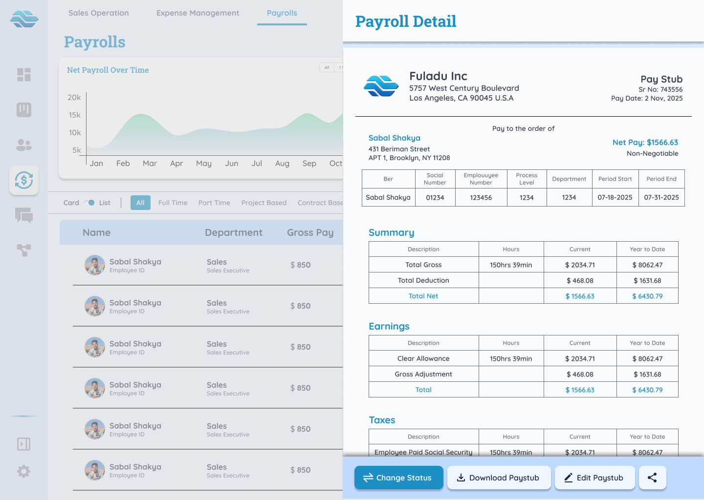 Example of All In One Business Management Dashboard