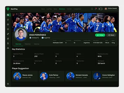 NextPlay - Sports Streaming Platform Web Design dashboard dashboard design dsribbble football app football ui product design sports app sports dashboard sports platform web design