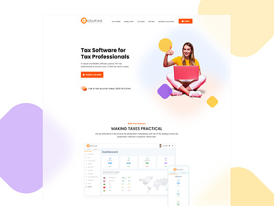 Landing Page of SaaS Product design graphic design landing page neumorphic product saas tax ui ux webdesign