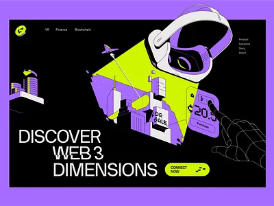 Web3 homepage concept banking dark defi design finance fintech illustration landing page vector web web3 website