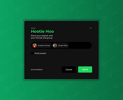 Spotify Modal UI Design application component design designing discover figma music playlist share spotify ui ux