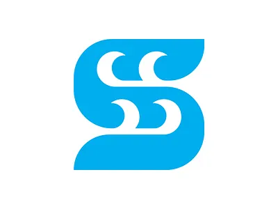S letter Surf and Shore Logo adventure awesome logo beach blue clean logo design flat logo lettering logo inspiration minimalist logo ocean s letter s logo shore sport surf surf borad typography wave