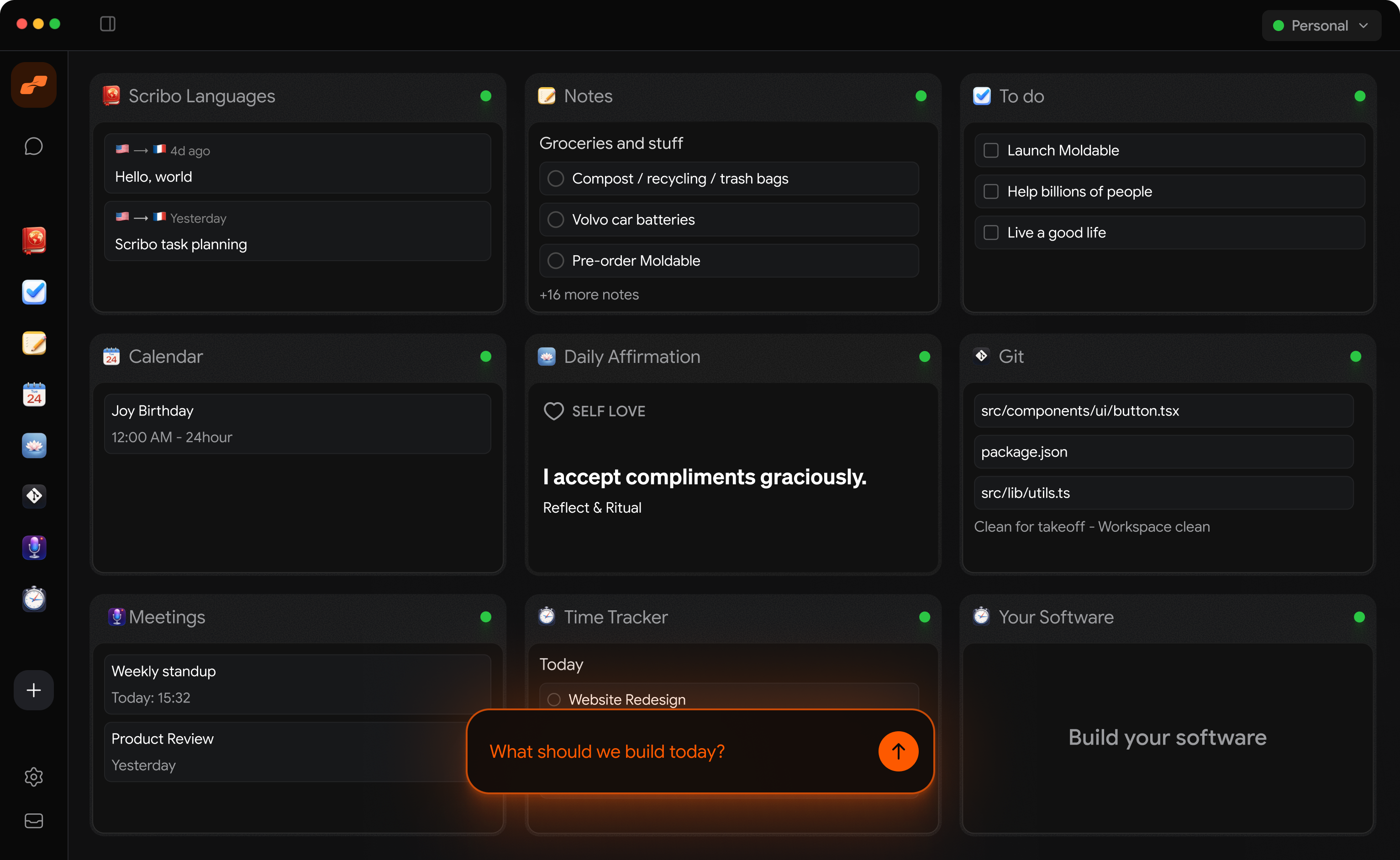 The world's first personal software factory clean web app design dark dashboard design dashboard design interface design minimal design software design moldable product design saas software design ux white dashboard design