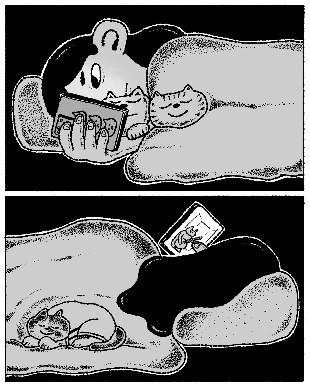 Life with Cats branding cat design editorial illustration graphic design human illustration