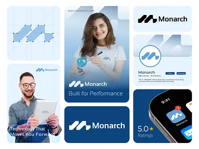 Monarch Branding Exploration abstract mark ai logo ai tech app logo brand design brand identity branding corporate branding creative logo creative logo design custom logo design geometric mark logomark m letter logo m logo m tech logo minimalist logo personal branding trendy logo typography