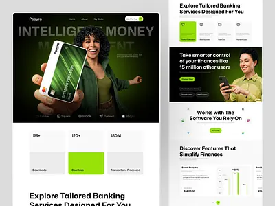 Paayra – Finance Management Website bank banking website digital banking digital banking website finance finance payment finance platform finance website fintech landing page landing page management saas ui saas website startup website uiux user experience user interface web design website website ui