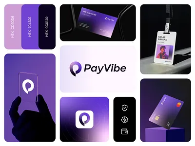 PayVibe - FinTech Brand Identity Design 💳✨ app icon banking brand guidelines branding clean crypto finance fintech identity logo minimal modern payment purple saas typography ui ux visual identity wallet