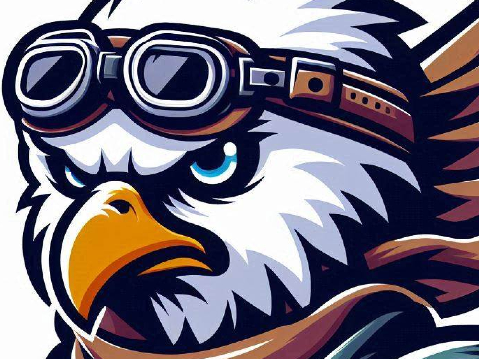 Ace the Eagle Mascot Design adventure apparel design aviator bird of prey branding character design eagle esports fierce flight goggles illustration majestic mascot pilot scarf sky sports logo vintage wings