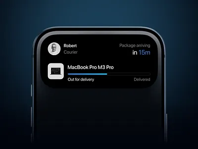 Dynamic Island Widget Concept apple courier delivery dynamic island iphone macbook mobile app ui ux
