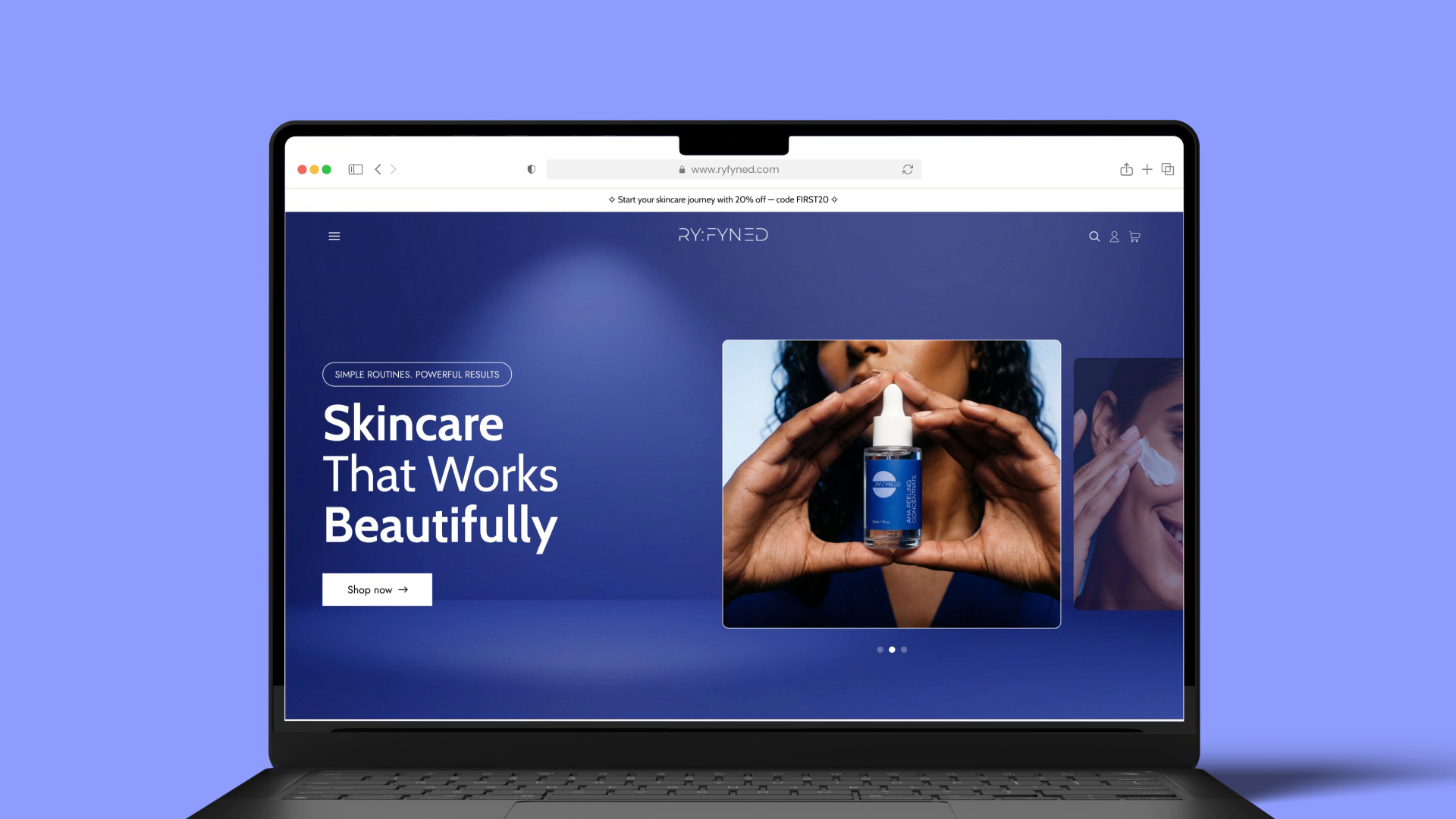 Example of Skincare Website Design