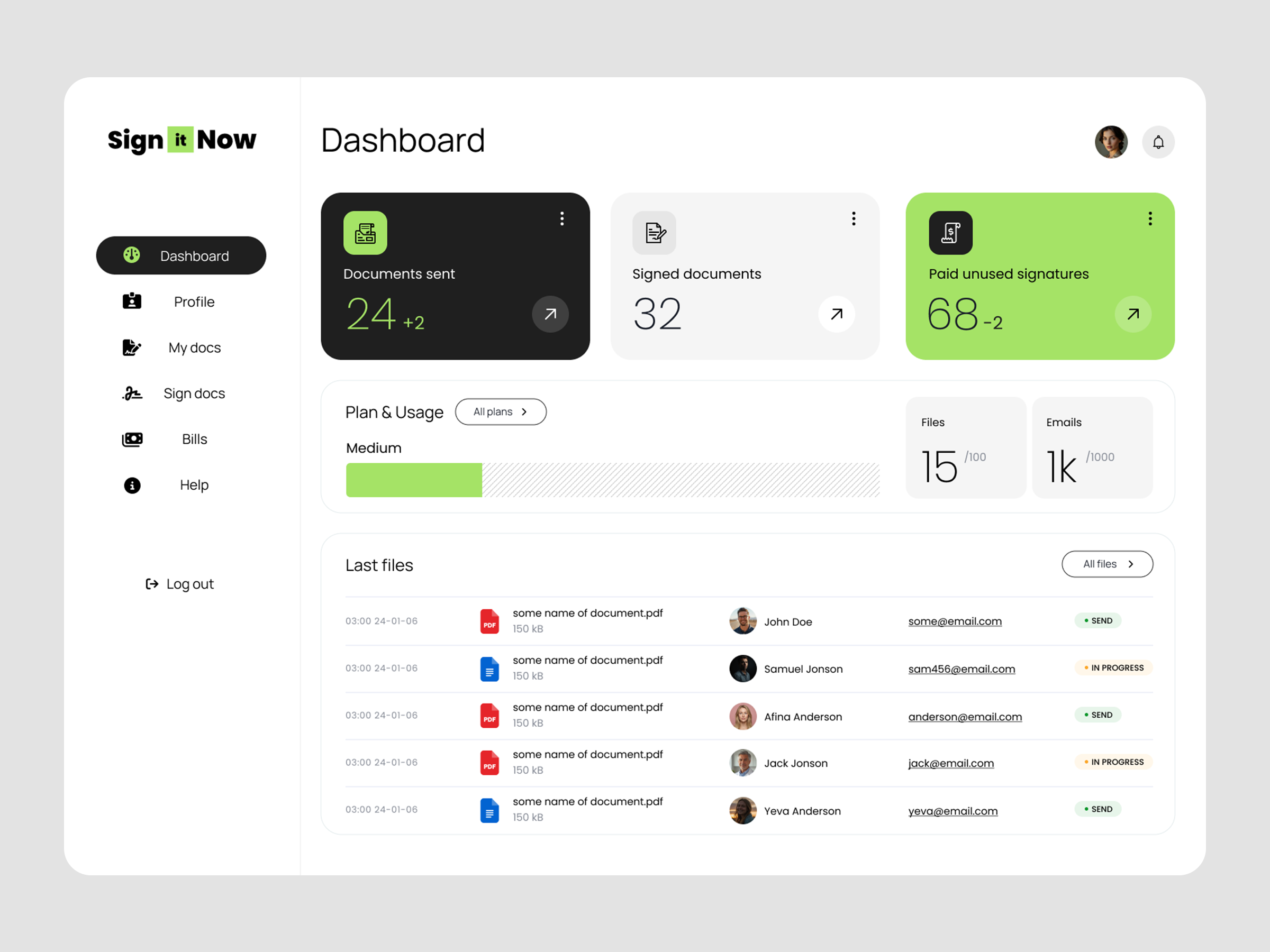 Electronic Signature Dashboard for Business Workflows admin panel b2b saas blockchain ui business software clean ui dashboard document management e signature electronic signature fintech ui interface design modern dashboard product design saas startup design ui design ux design web app web design workflow automation