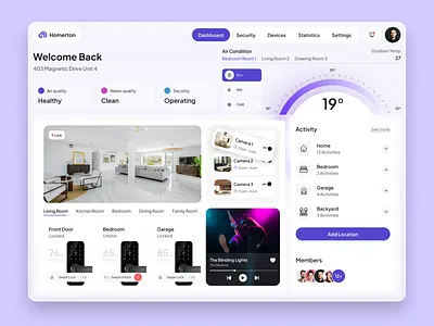 Smart Home Control Dashboard UI Design dashboard dashboarddesign design homeautomation iotdashboard productdesign saas smarthome ui ui design ui kit uiux userinterface uxdesign web app webappdesign