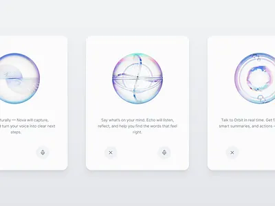 AI Assistant Cards 3d 3d animation abstract ai ai assistant ai voice assistant animation branding cards design light minimalist modern motion graphics simple sphere spherical voice