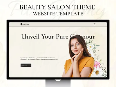 PureGlamy – Beauty Salon WordPress Theme beauty beauty salon beauty template design designtocodes figma template one page salon website spa template design ui uiux ux web design website website design wordpress theme