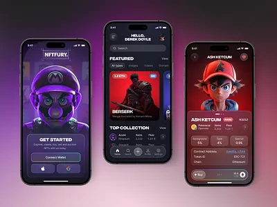 NFT Marketplace | Mobile App 3d illus app auction collectibles crypto digital art erc ethereum home screen ios mobile nft marketplace product product design token trading ui ux wallet web3