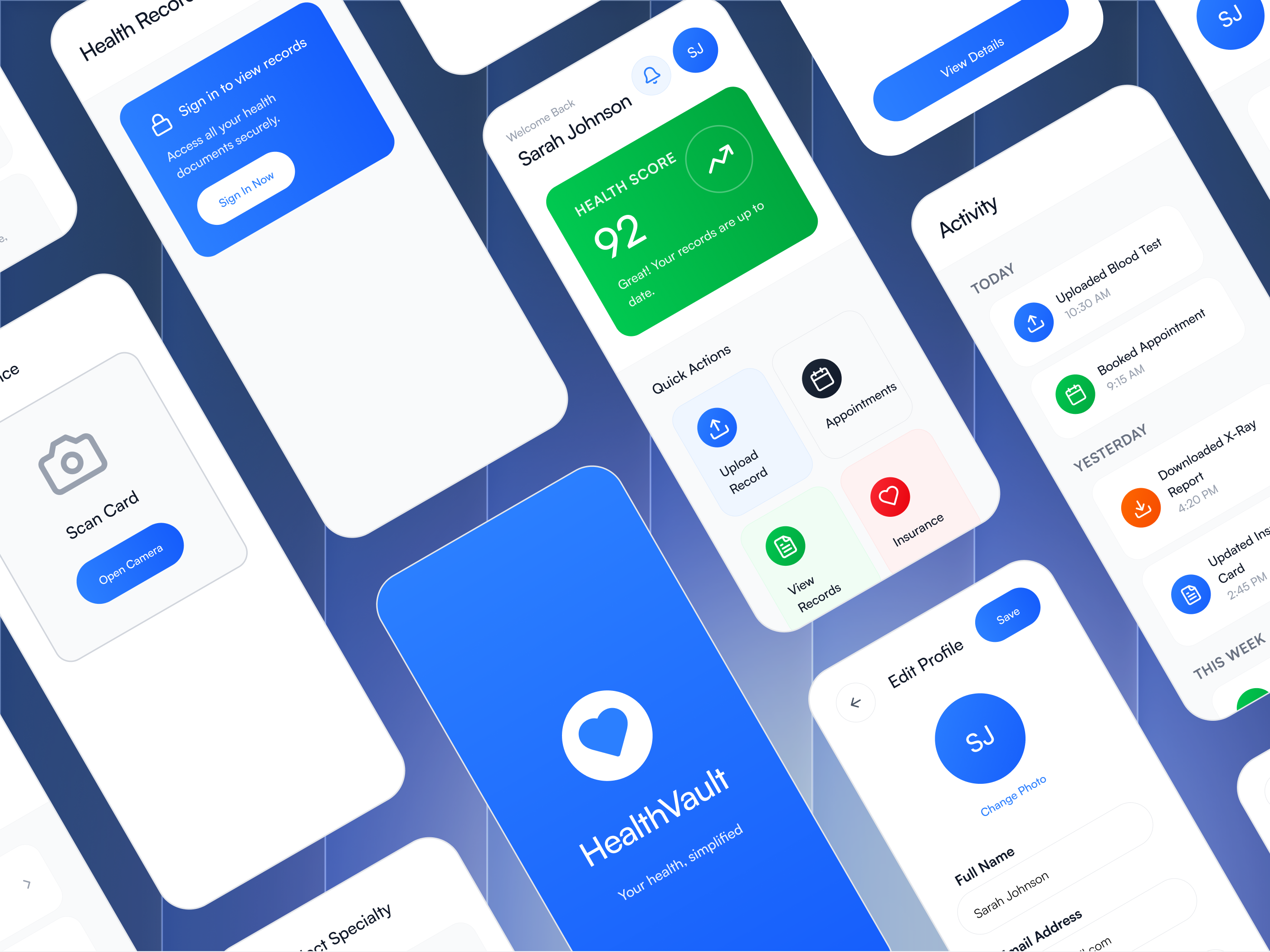 Health Vault - Patient Health Mobile App MVP Design app design doctorbooking healthapp medicalapp patientapp uidesign uiux