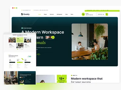Deskly – Coworking Space Office Figma Template clean design coworking space creative agency design inspiration digital design dribbble figma figma template landing page minimal design modern ui office website saas design startup ui design ui template ux ui web design website concept workspace