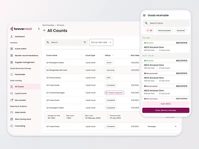 Inventory Management for enterprise enterprise saas enterprise ux inventory app inventory mangement mobile ux stock counting ux warehouse management
