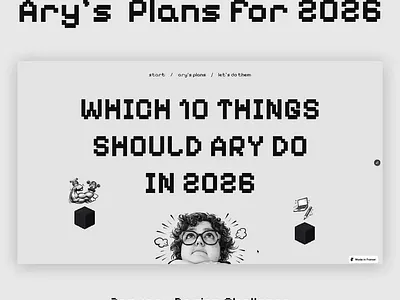 Ary's Plans for 2026 - One Page Concept concept design design challenge one page design ui uidesign uiux web design