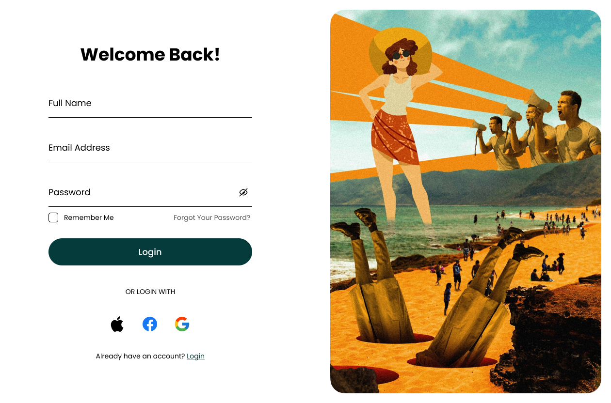 Responsive Login Page UI Design branding ecommerce enter get started login logo mobile app onboarding sign in sign up star travel ui uiux web design welcome back