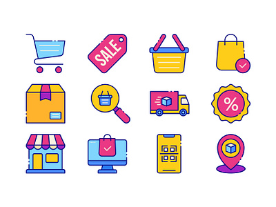 Ecommerce Icon Collection flat graphic design icon illustration project vector