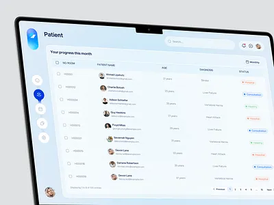 Healthcare Dashboard - Patient Screen application clinic dashboard clinic management dashboard doctor health health web app healthcare management medical medical data medical ui patient patient analytics patient dashboard patient management saas software ui web design