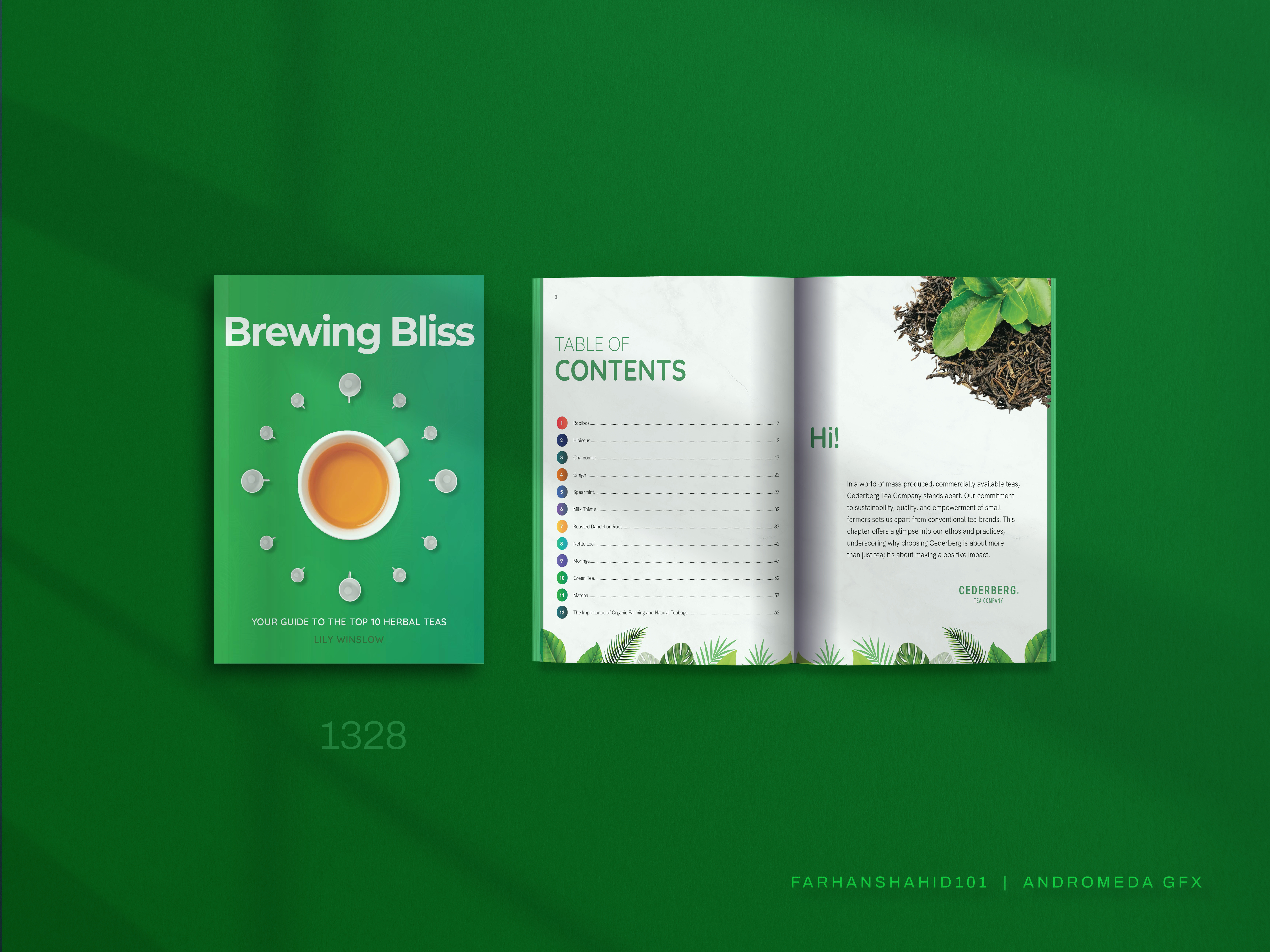 Herbal Tea Guide | Health & Wellness PDF Design adobe illustrator adobe indesign book design book formatting catalogue editorial design graphic design herbal tea layout design lifestyle guide natural wellness pdf design