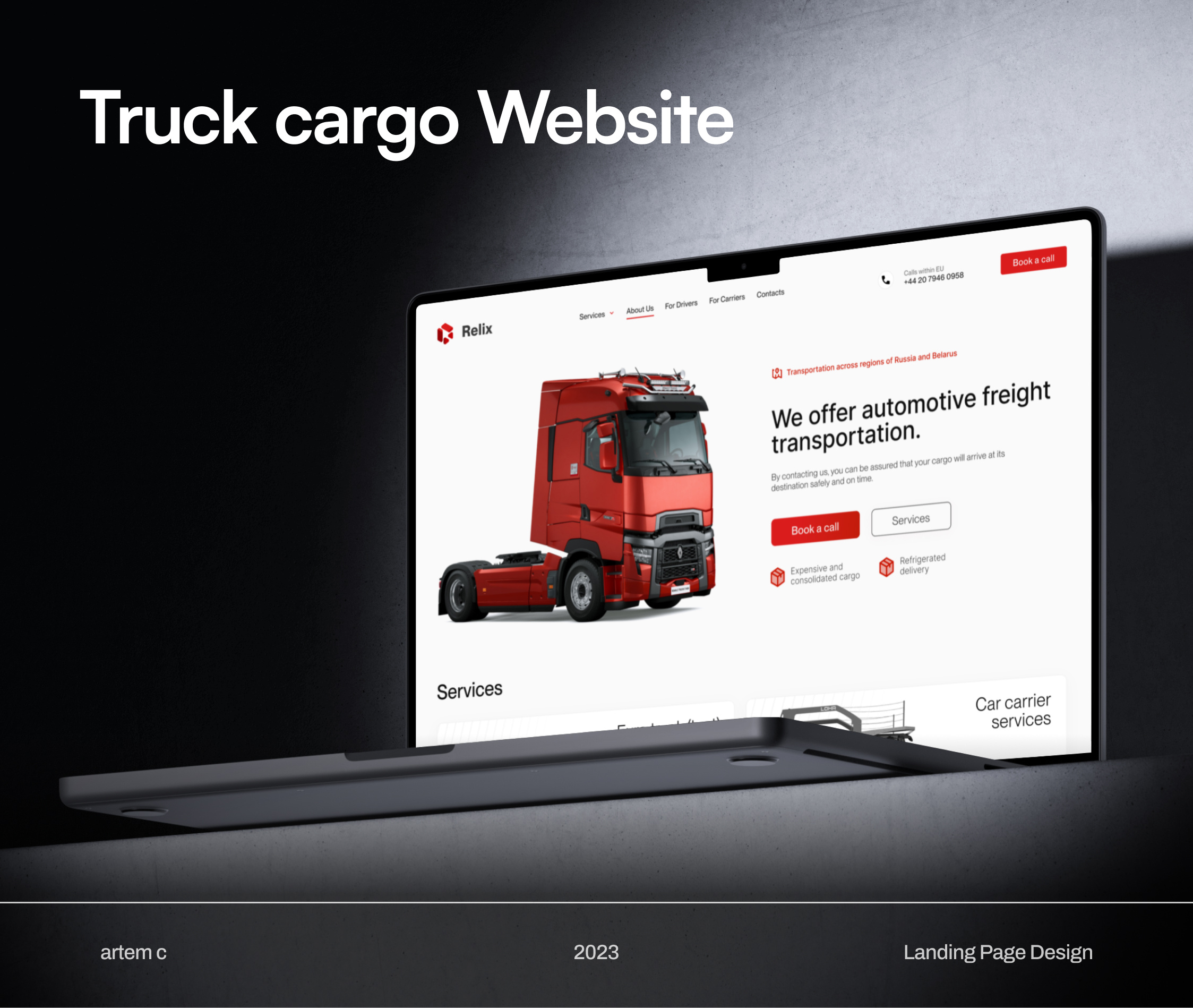 Truck cargo website in UK graphic design ui web design website