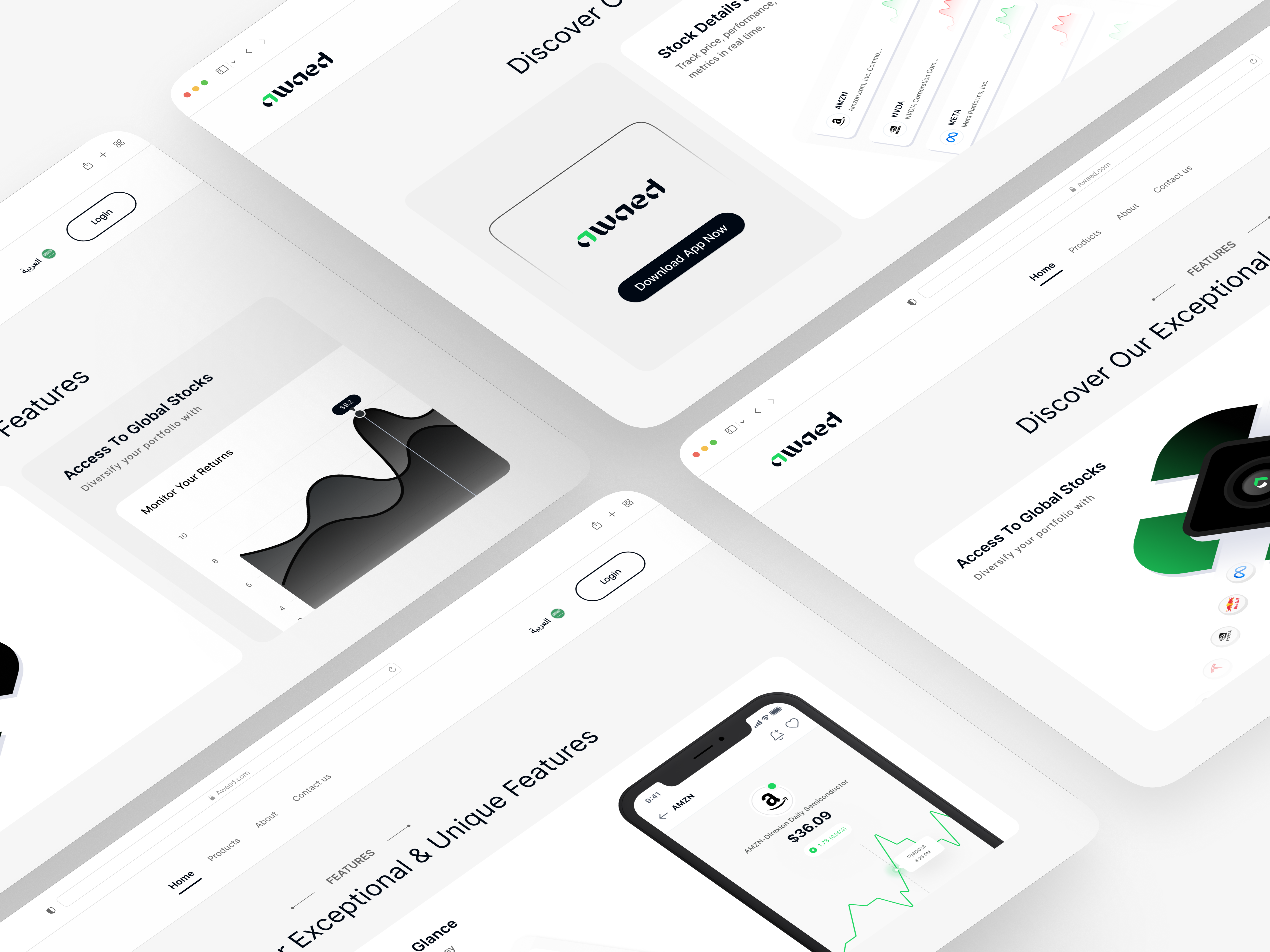 Awaed Website - Features Section Concept animation app ui apps design cover design dailyuichallenge design graphic design illustration motion graphics ui